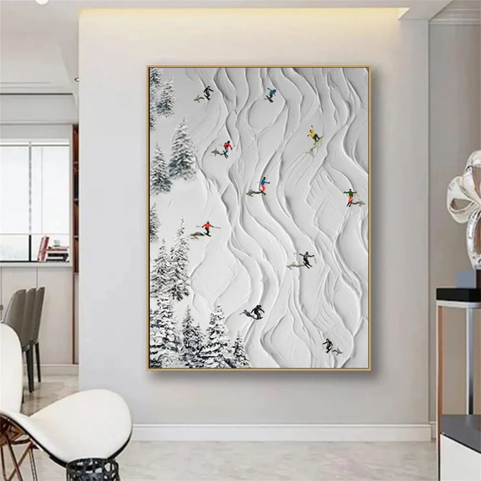Skiing Sport Art Textured Canvas #PT012