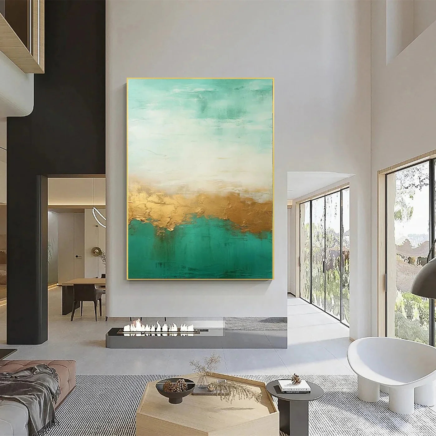 Green Abstract Wall Art #AT033