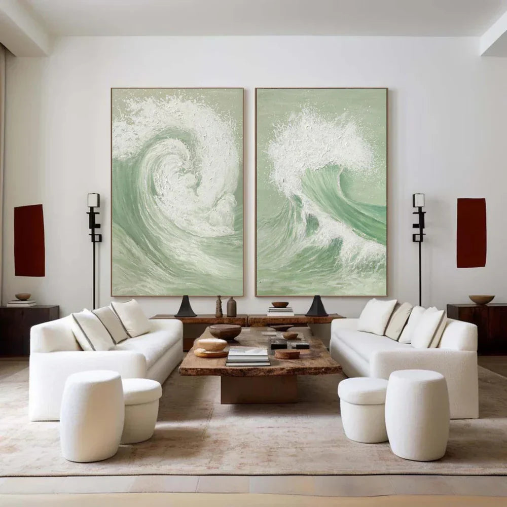 Ocean & Sky Abstract Set of 2 Wall Art #MO058