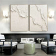 White Minimalist Textured Wall Art Set of 2 #MT121