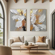 Flower & Tree Textured Abstract Wall Art Set of 2 #SF049