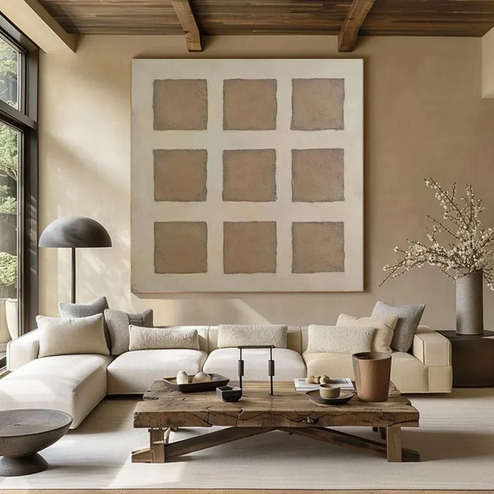 Beige & Brown Wabi Sabi Abstract Wall Art #WT040