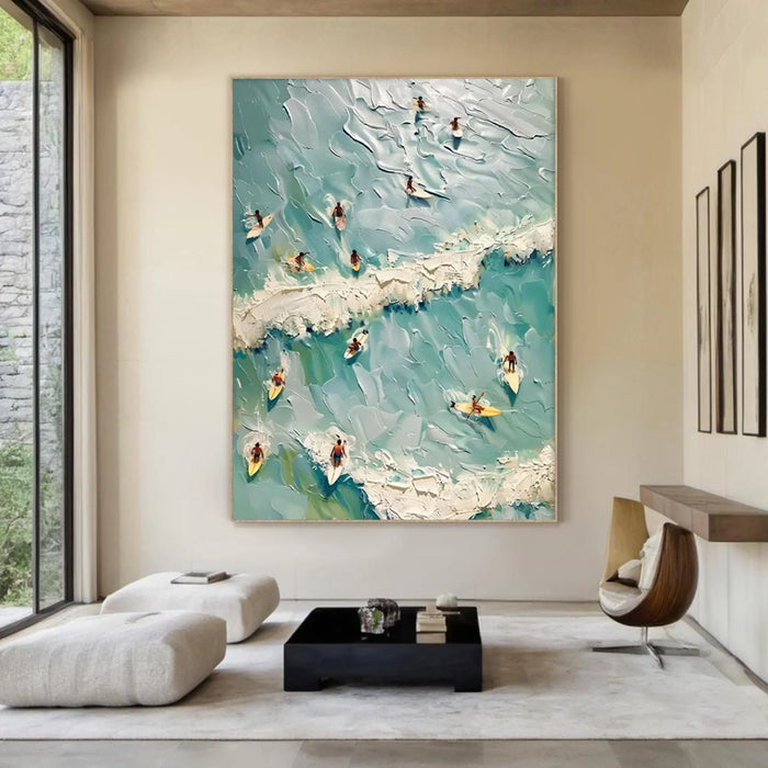 Surfing Sport Art Textured Canvas #PT046