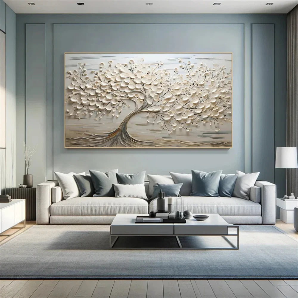 Flower & Tree Textured Abstract Wall Art #SF015