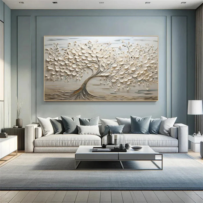 Flower & Tree Textured Abstract Wall Art #SF015