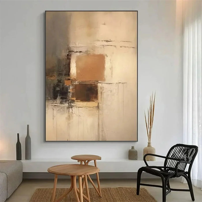 Beige and Brown Abstract Wall Art  #AT104