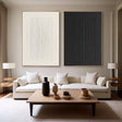 Black and White Minimalist Textured Wall Art Set of 2 #MT015
