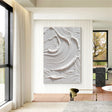 White Minimalist Textured Wall Art #MT150