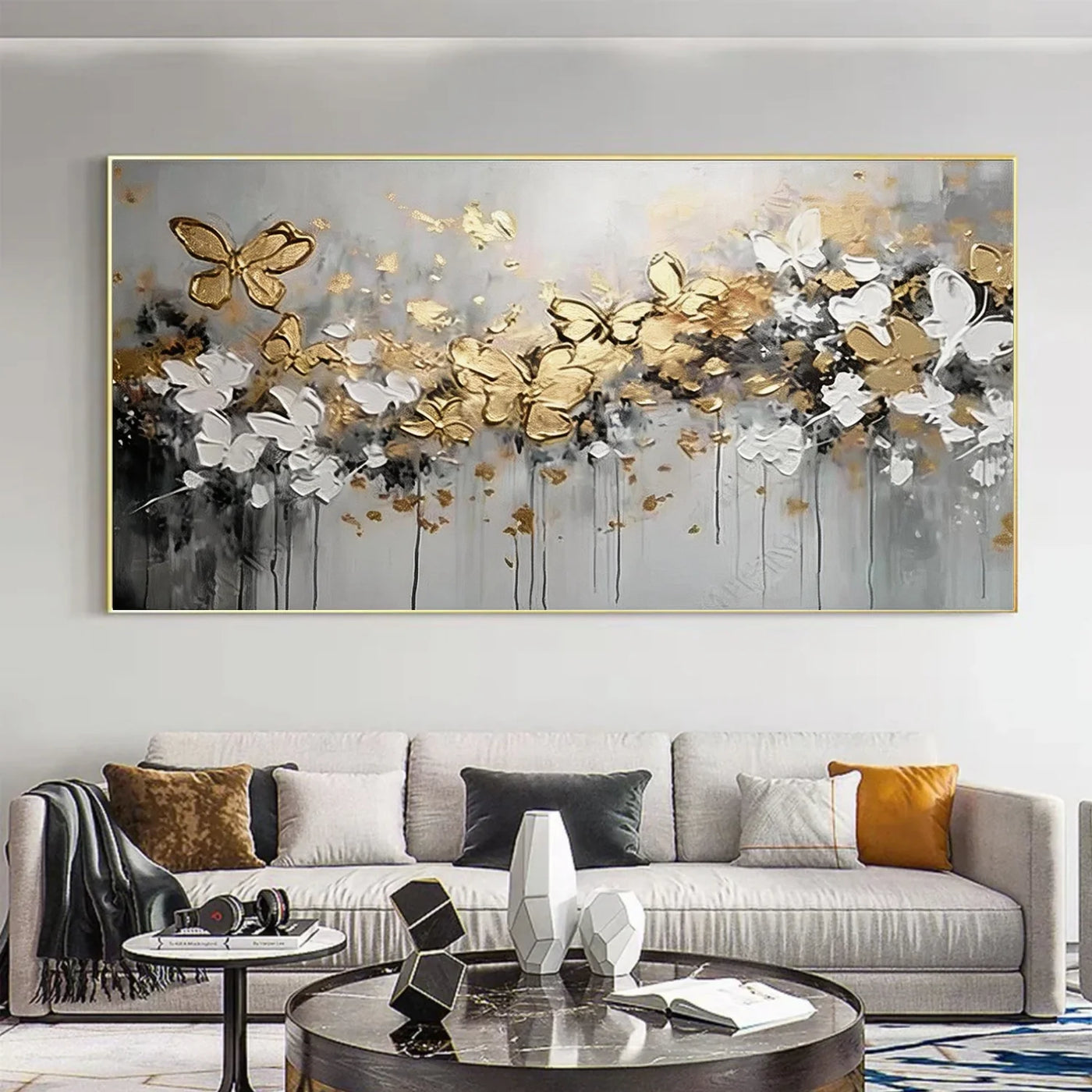 Flower & Tree Textured  Abstract Wall Art #SF066