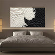 Black and White Minimalist Textured Wall Art #MT102