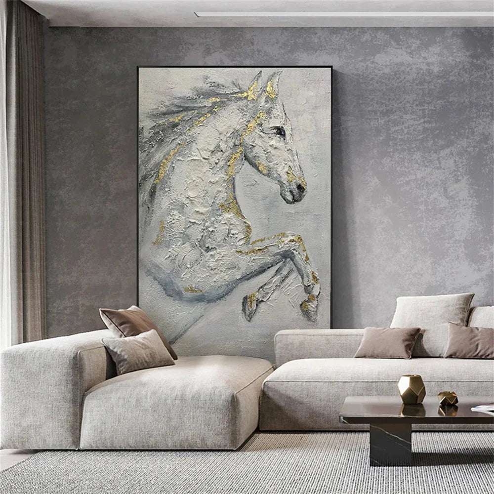 Abstract Horse Animal Textured Wall Art #DL001