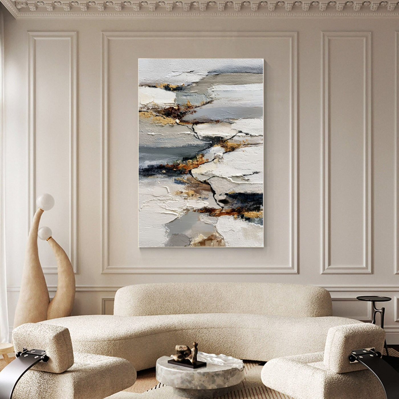 Textured Gold Accent Art | Elegant Depth