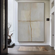 Beige and Grey Minimalist Plaster Textured Wall Art #MT143