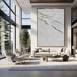 Textured White Fissures | Ivory Hues
