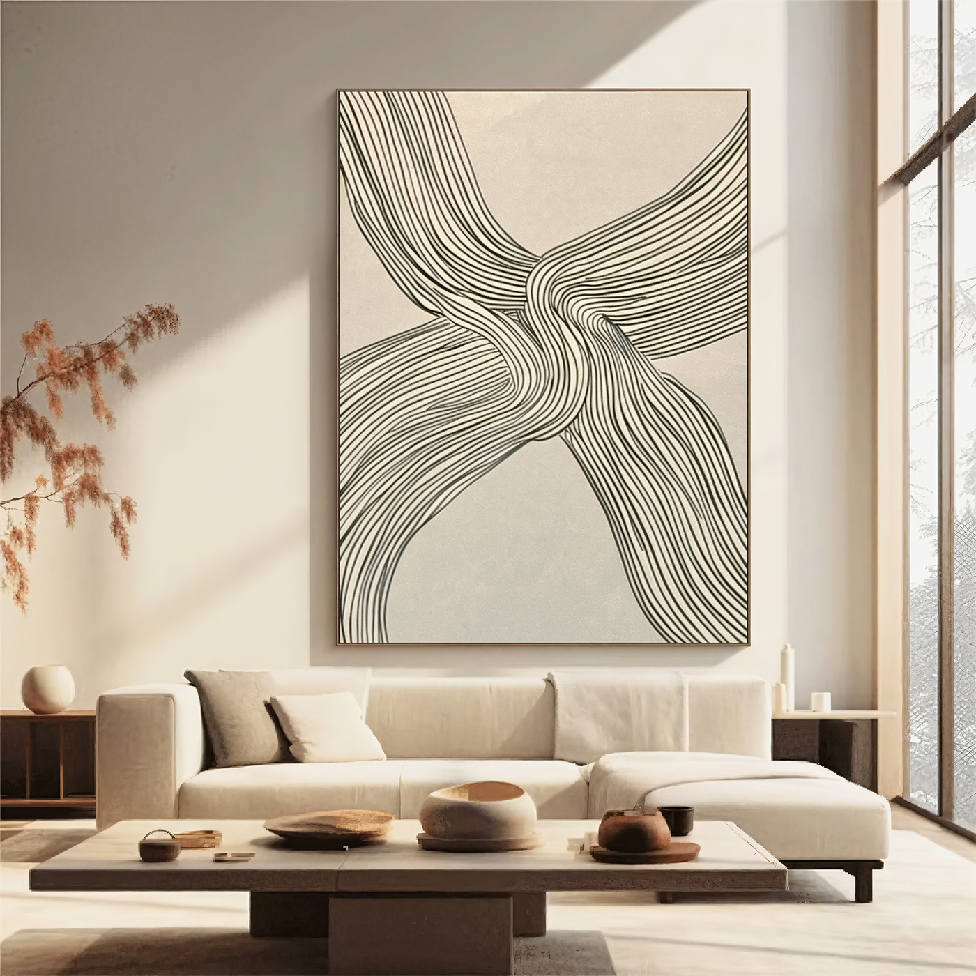 Textured Line Sophistication | Grey Beige