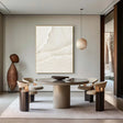 White Minimalist Textured Wall Art #MT056