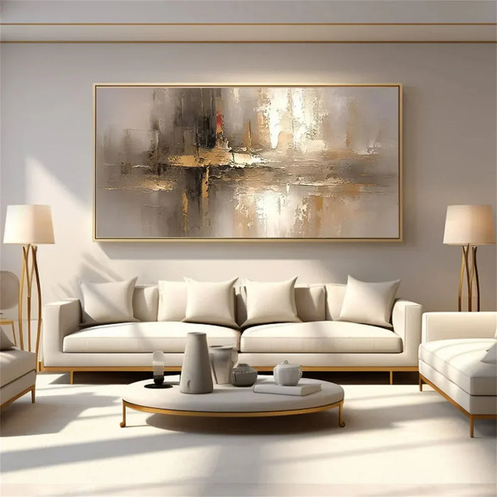Beige and Brown Abstract Wall Art #AT044