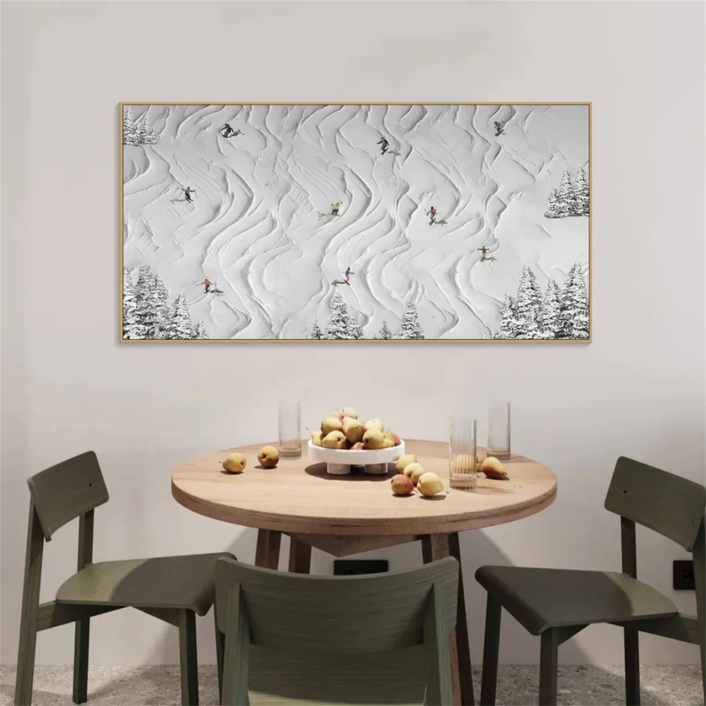 Skiing Sport Art Textured Canvas #PT002