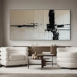 Black and White Minimalist Textured Wall Art #MT019