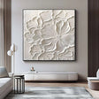 White Flower & Tree Textured Abstract Wall Art #SF056