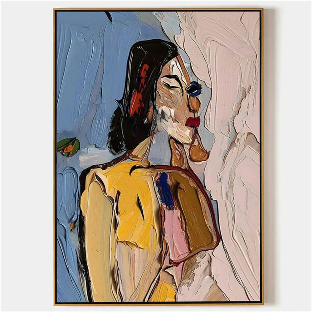 Abstract Portrait Textured Wall Art #PB016
