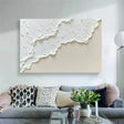 White Minimalist Textured Wall Art #MT059