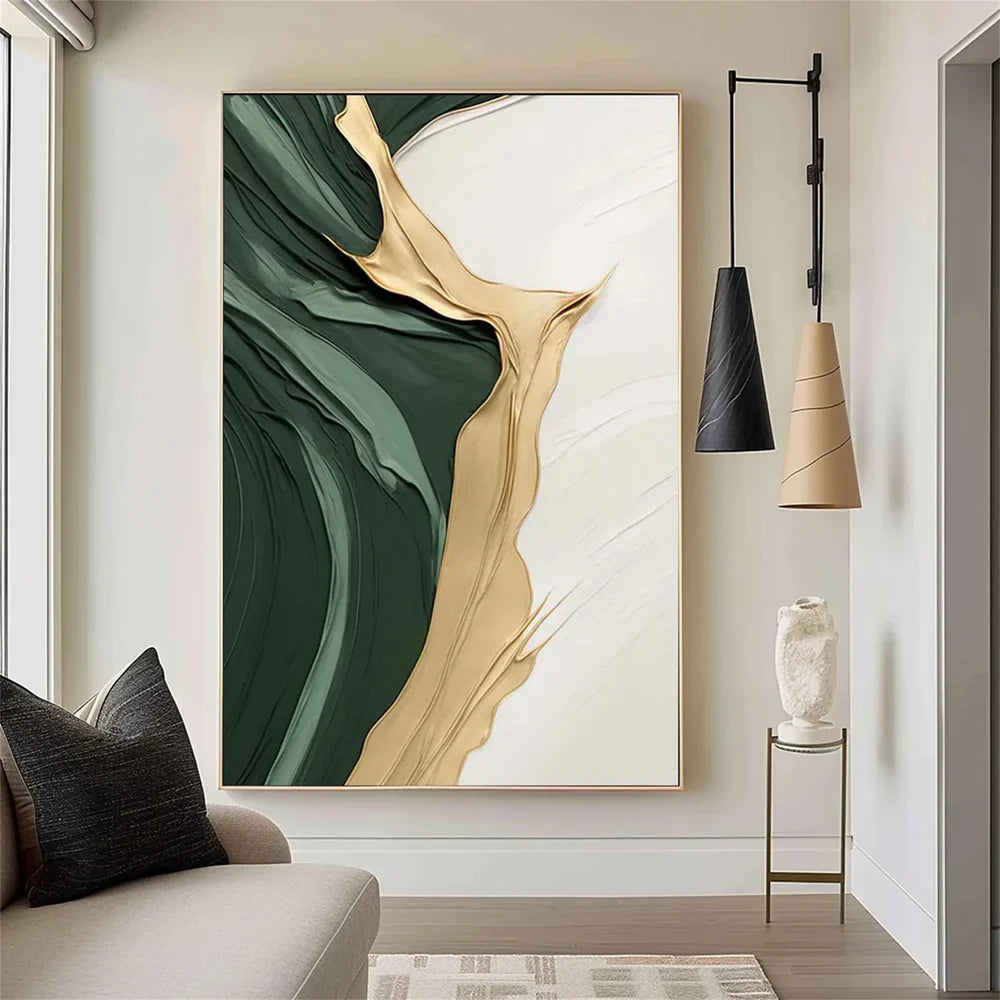 Green Abstract Textured Wall Art #AT029