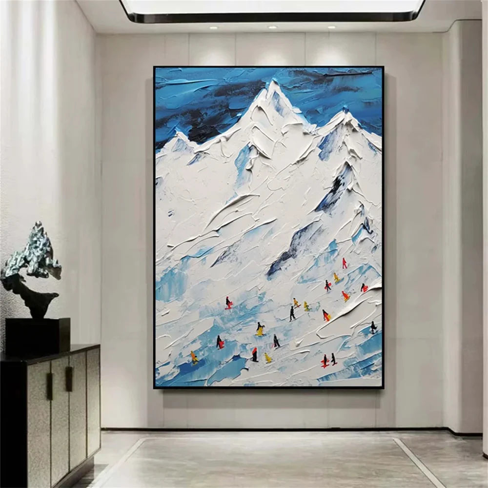Skiing Sport Art Textured Canvas #PT021