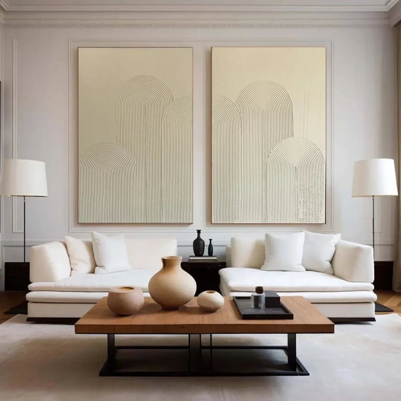 Beige and Brown Abstract Textured Wall Art Set Of 2 #AT082