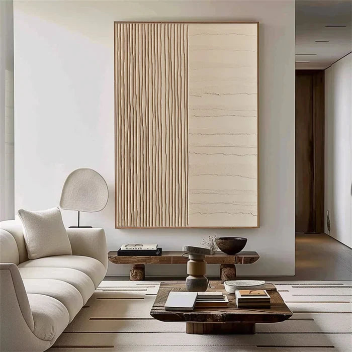 Beige and Brown Abstract Texture Wall Art #AT015