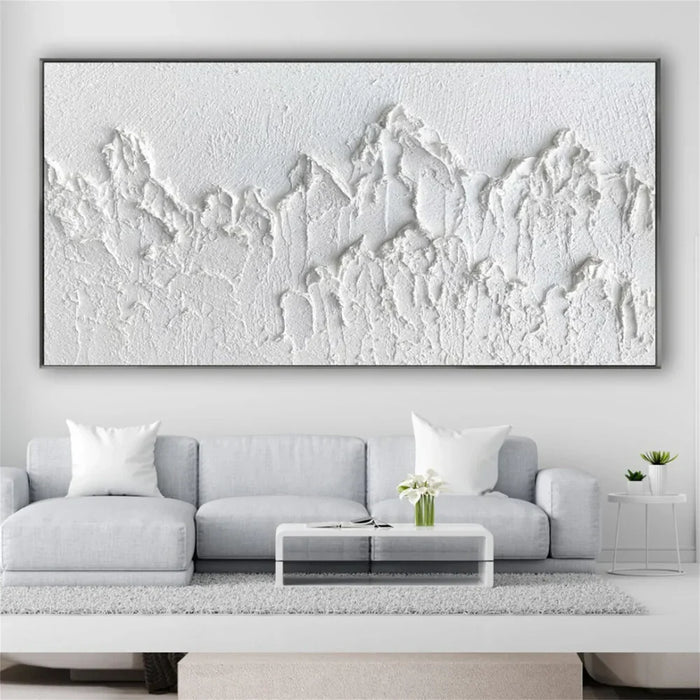 White Minimalist Textured Wall Art #MT074