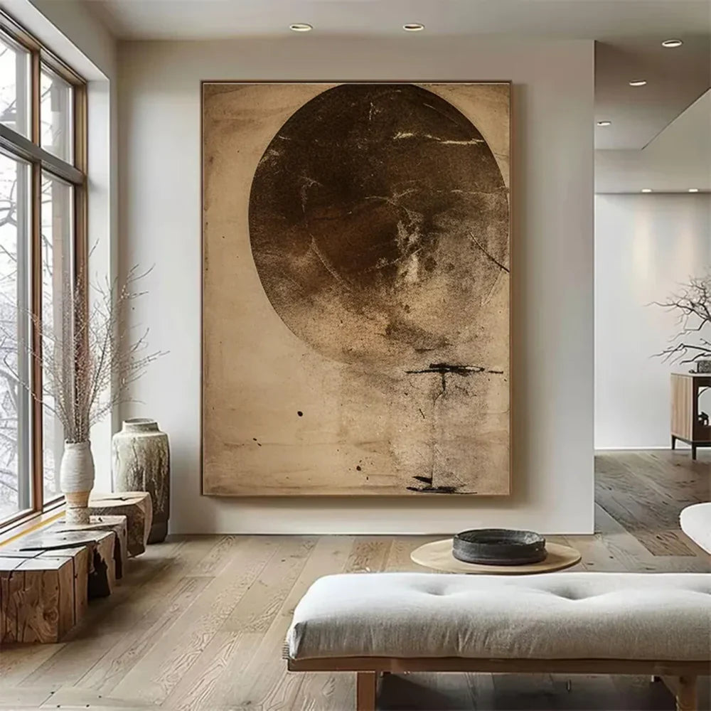 Beige and Brown Abstract Wall Art  #AT113