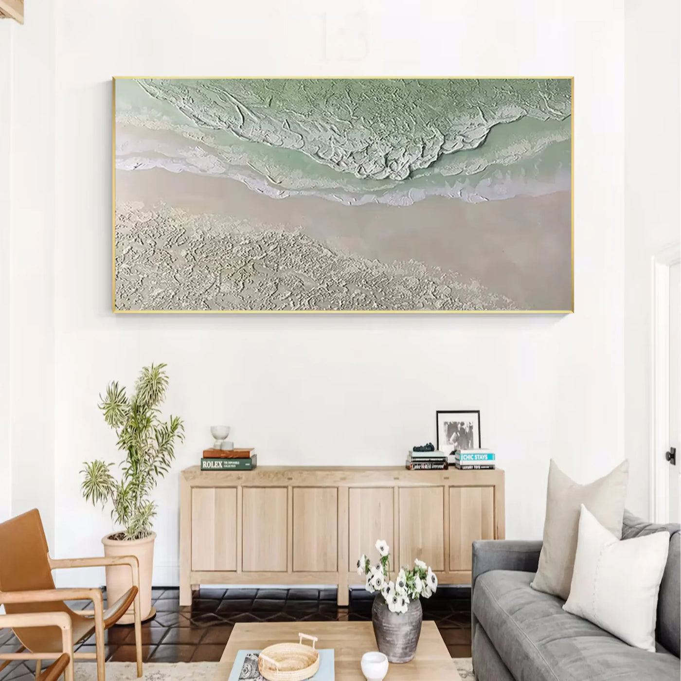 Green Abstract Texture Wall Art #AT035