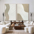White Minimalist Textured Wall Art Set of 2 #MT028
