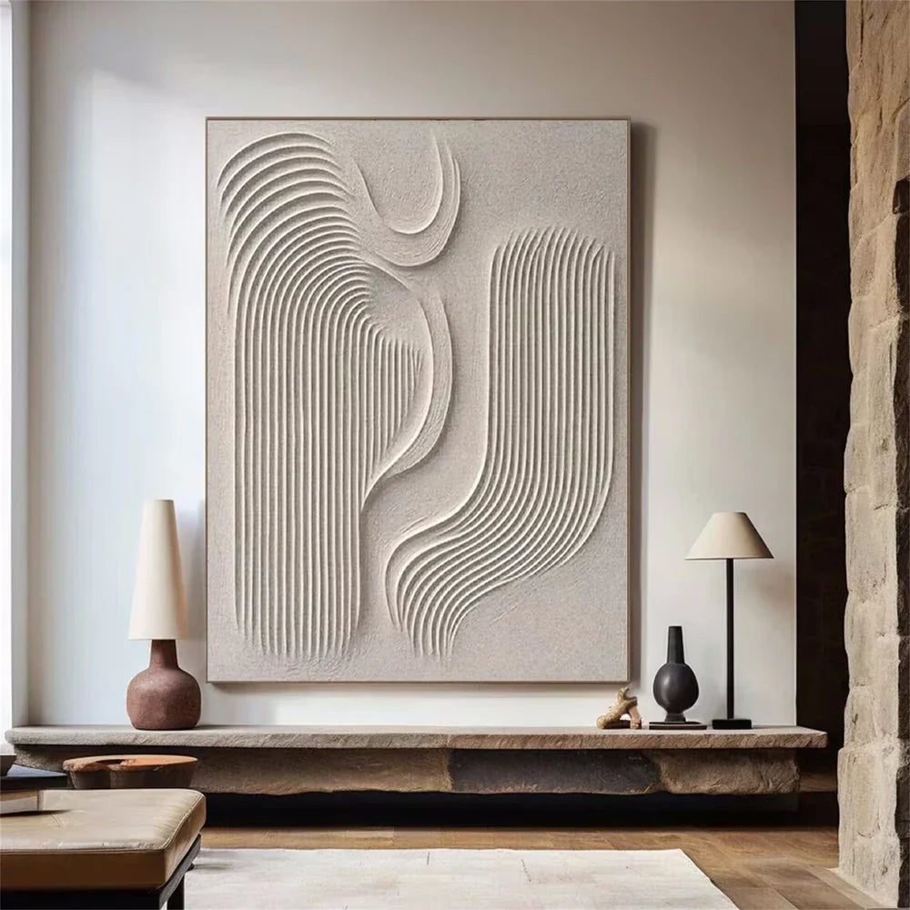 Beige and Brown Abstract Texture Wall Art #AT012