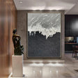Black and White Minimalist Textured Wall Art #MT069