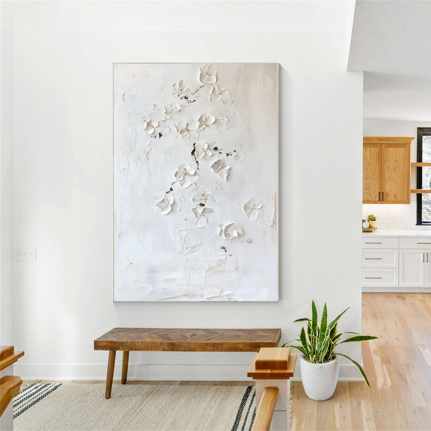 Flower & Tree Textured  Abstract Wall Art #SF064