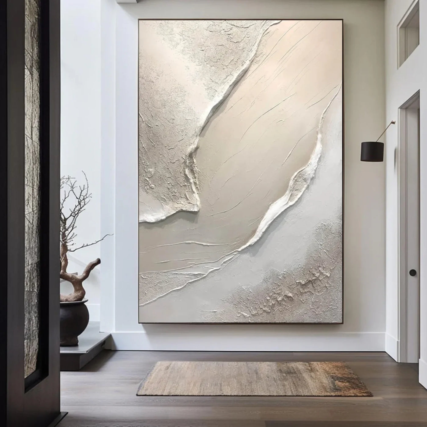 Beige and Brown Abstract Textured Wall Art #AT152