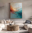 Textured Coral Cascade | Teal Swirl