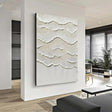 White Minimalist Textured Wall Art #MT122