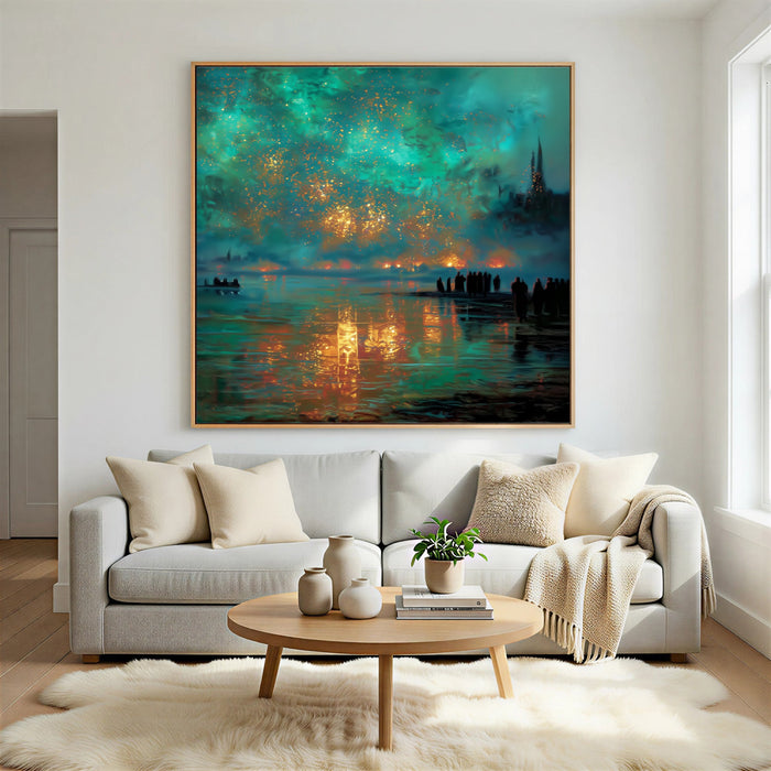 Celestial Harbor Glow | Aqua Dusk