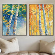 Flower & Tree Abstract Wall Art Set of 2 #SF041