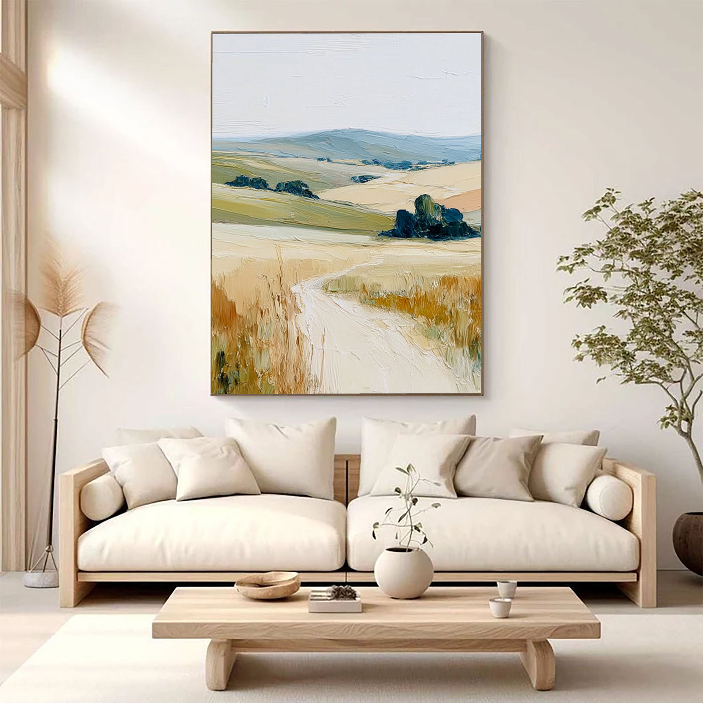 Hügelige Landschaft | Goldenes Weizenfeld