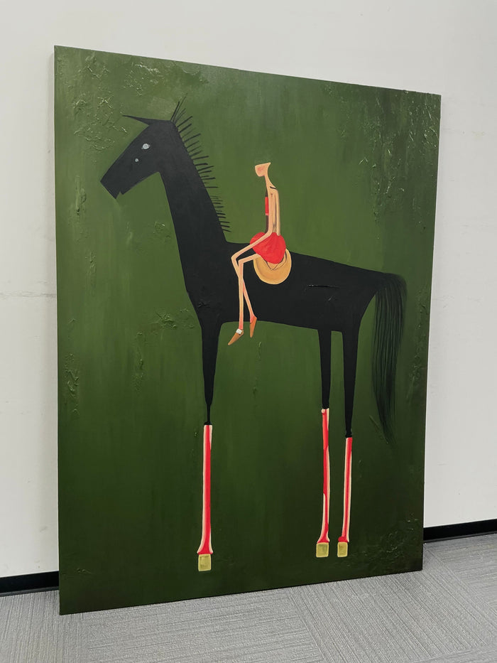 Textured Equestrian Whimsy | Green Steed