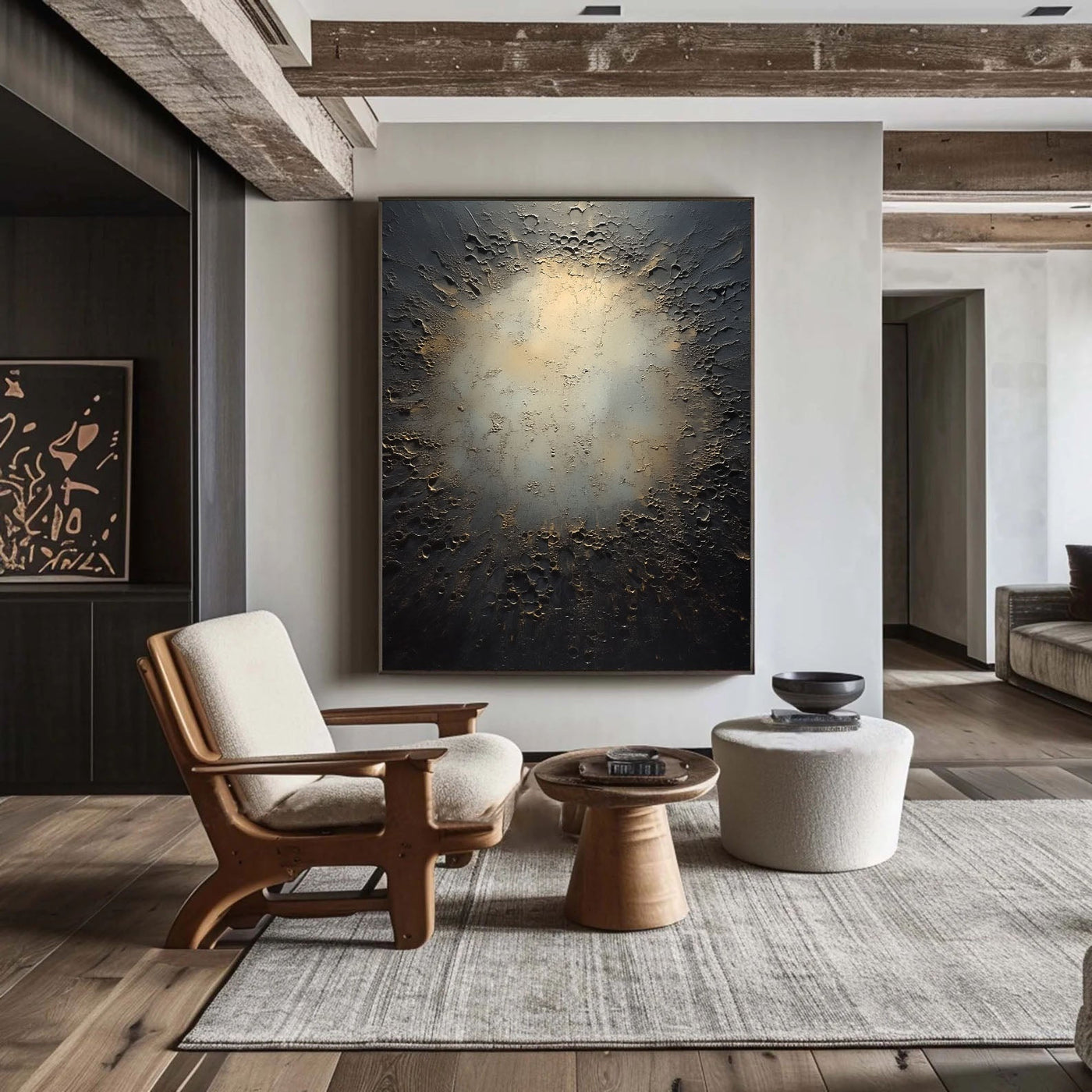 Textured Lunar Drama | Black Gold
