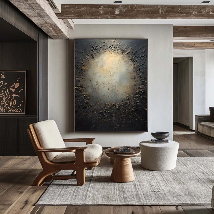 Textured Lunar Drama | Black Gold