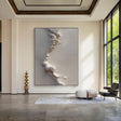 Minimalist Vertical Ridge | White Texture