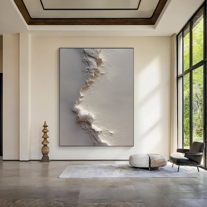 Minimalist Vertical Ridge | White Texture