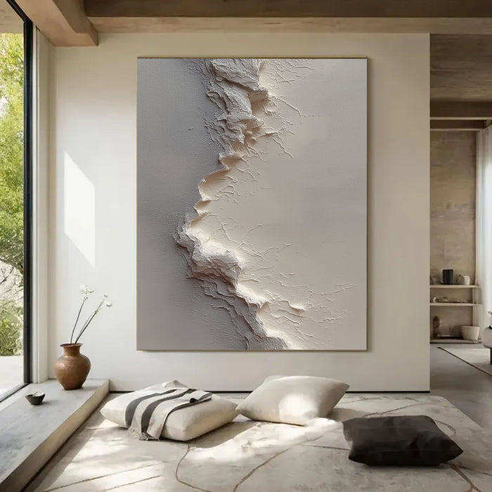 Minimalist Vertical Ridge | White Texture