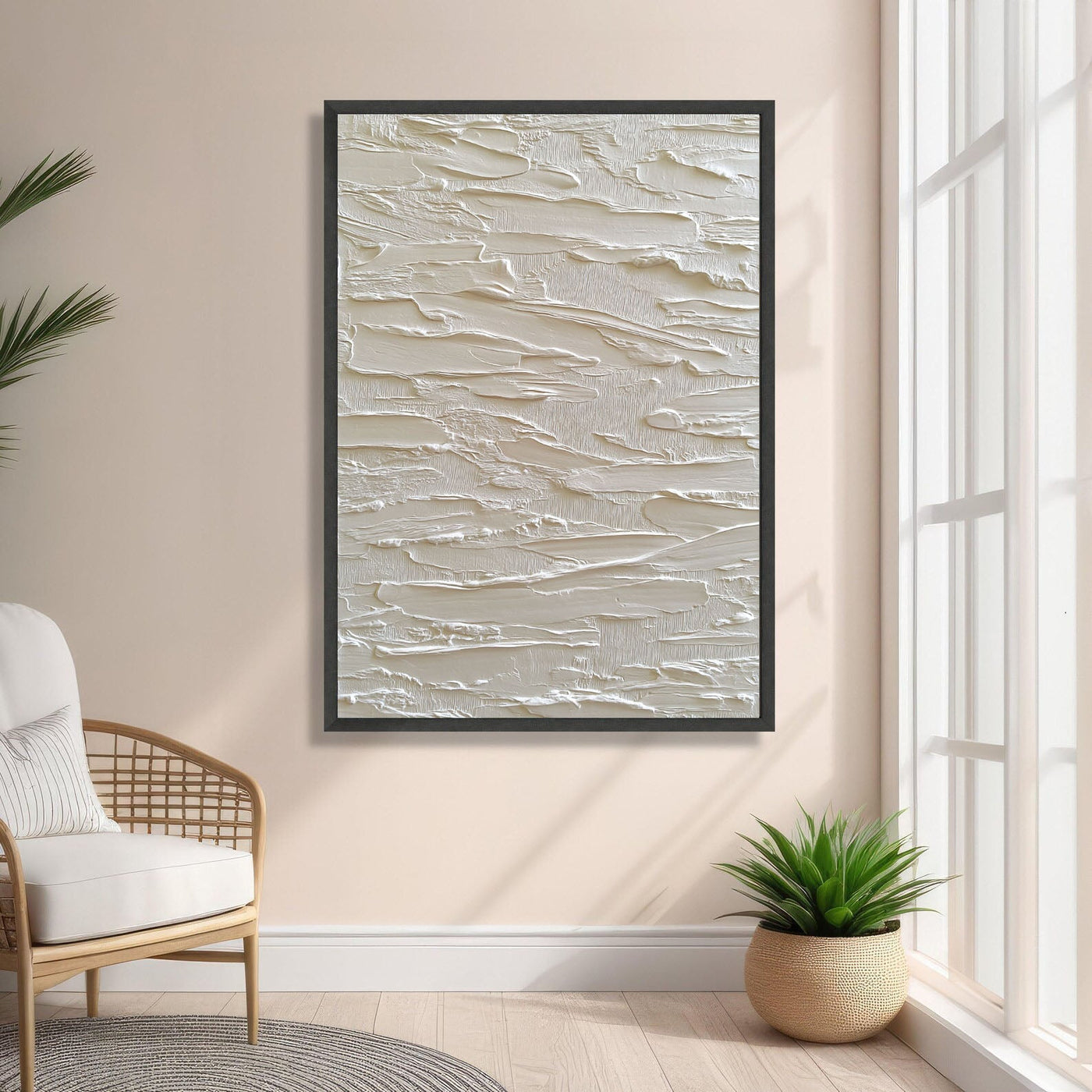 Textured Cream Cascades | Gold Accents